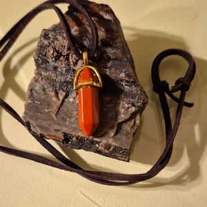 Brick Red Jasper Pendant Necklace